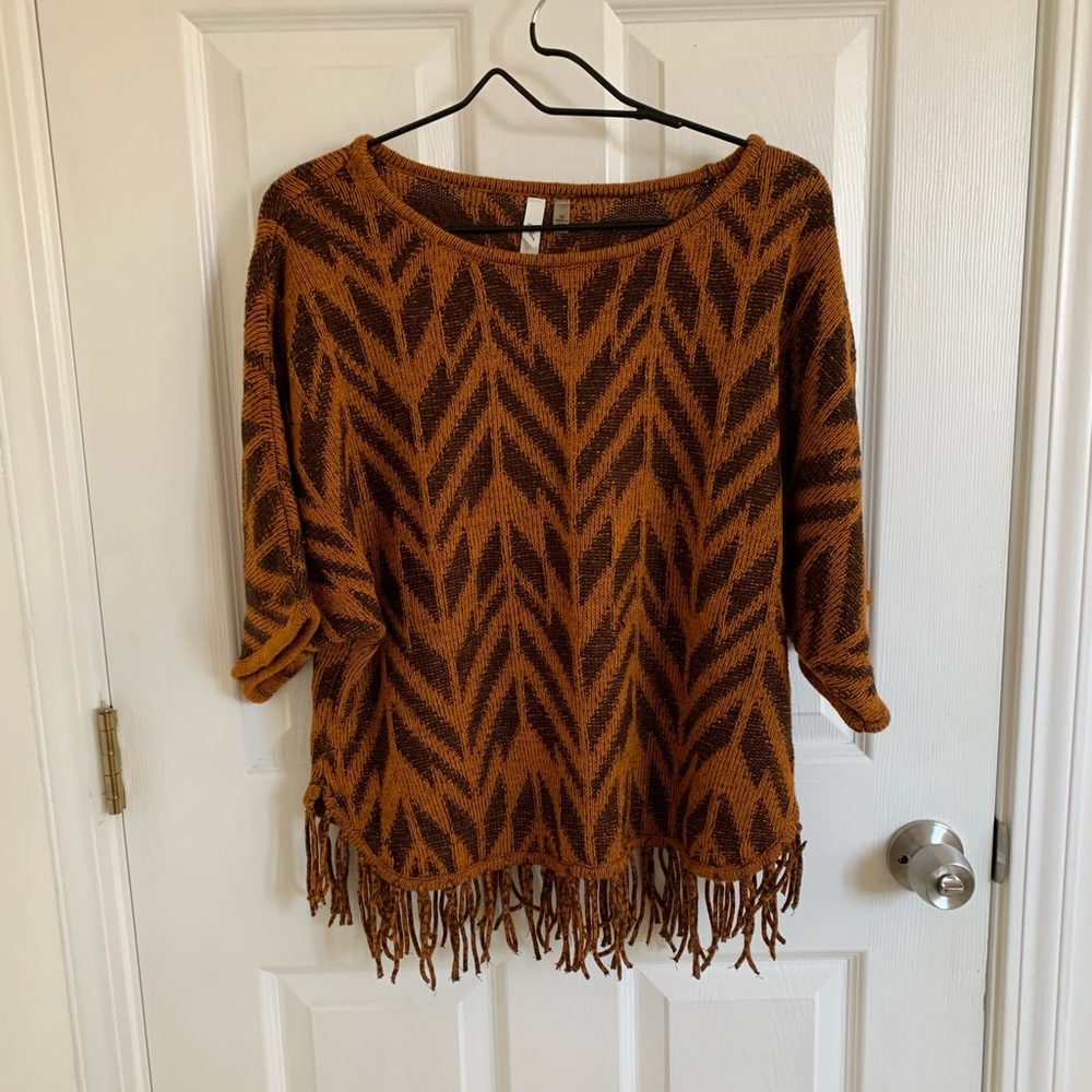 ny collection patterned poncho sweater